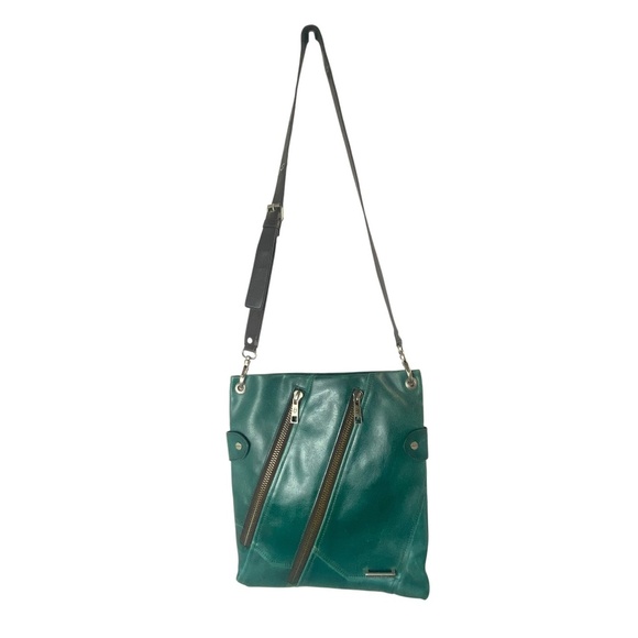 MATT & NAT Oversized Messenger Crossbody Shoulder bag Vegan Leather in Green - Picture 1 of 7